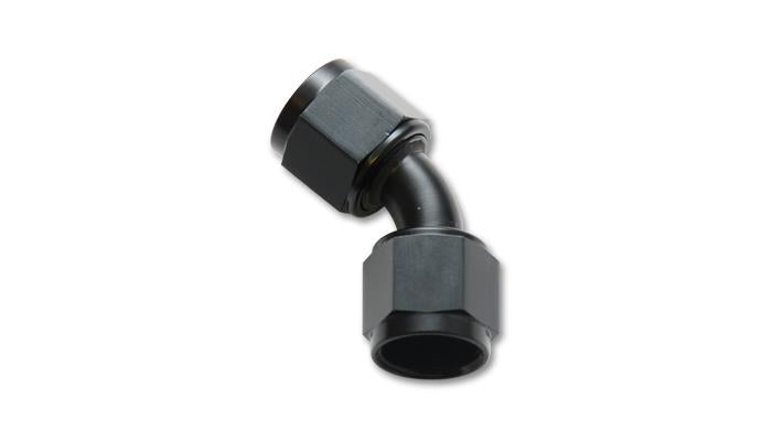 Vibrant -10AN to -10AN Female Flare Swivel 45 Degree Fitting - Anodized Black - Part #10714