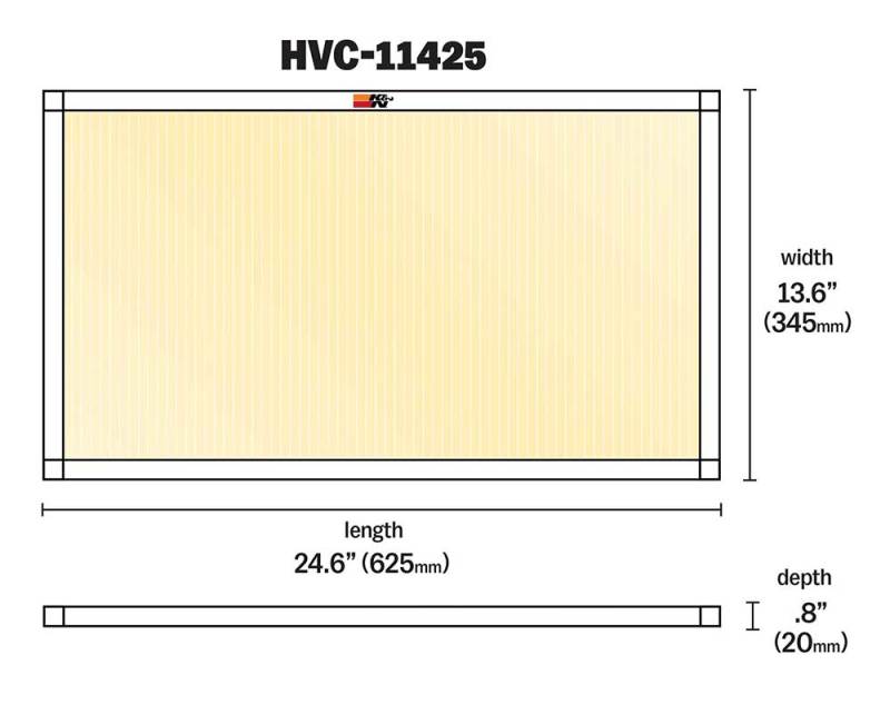 K&N HVAC Filter 14 x 25 x 1 - Reusable Pleated Synthetic Air Filter for Home HVAC Systems