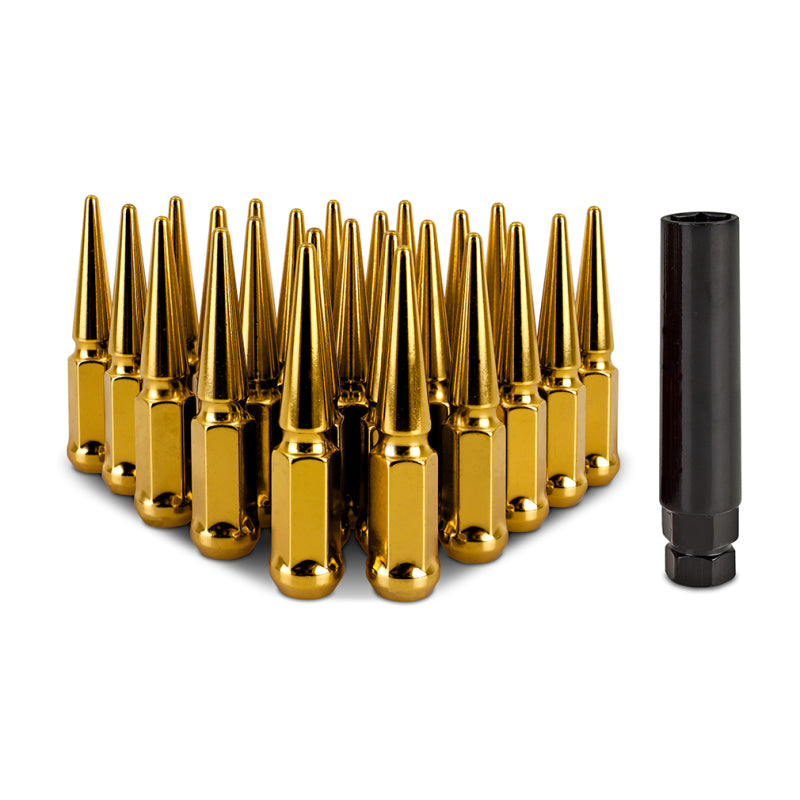 Mishimoto Steel Spiked Lug Nuts M12 x 1.5 – 24 Piece Set in Gold
