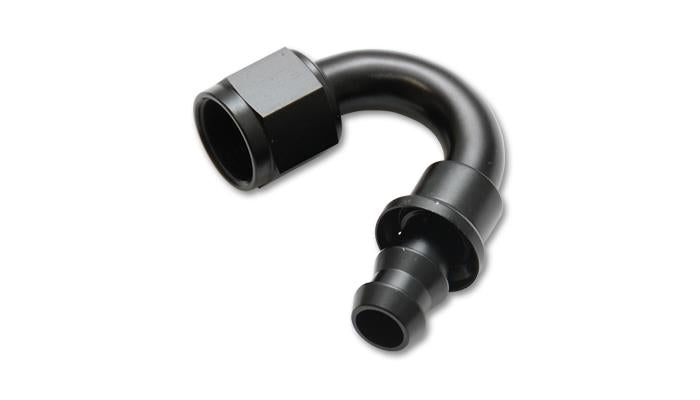 Vibrant -4AN Push-On 150 Degree Hose End Fitting for Flex Hose - Part #22504