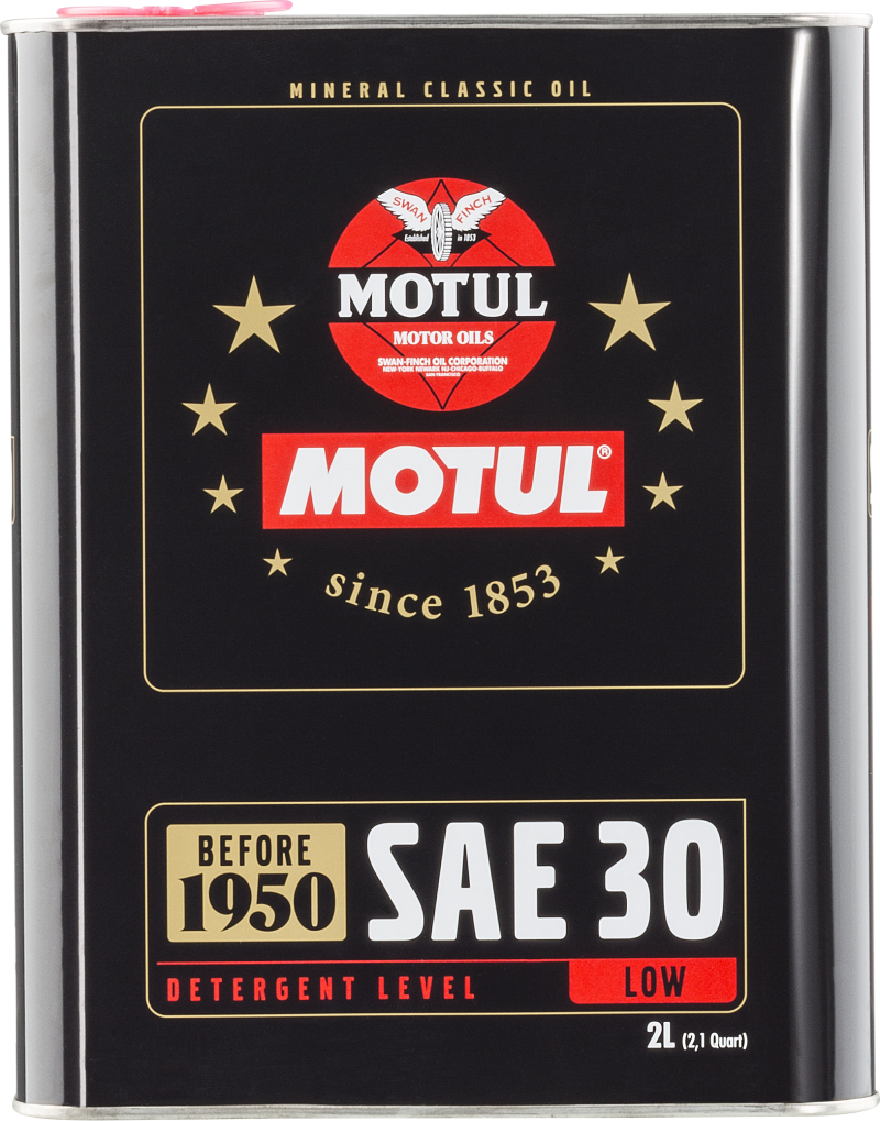 Motul Classic SAE 30 Engine Oil - 6 x 2L Bottles for Vintage Cars and Gearboxes
