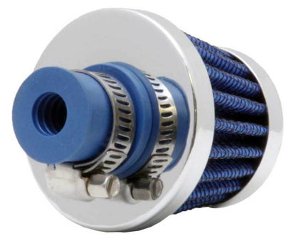 K&N Engineering 62-1600BL Blue Rubber Base Crankcase Vent Filter with Chrome Top and Flange