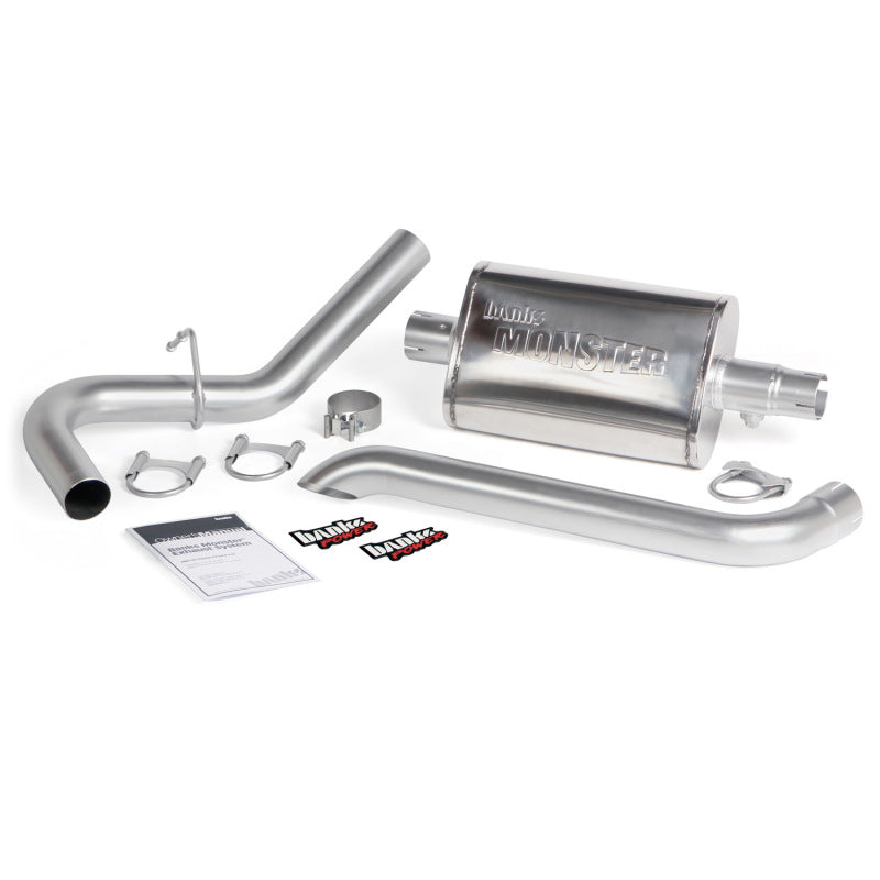 Banks Power 87-01 Jeep 4.0L Cherokee Monster Exhaust System with 2.5-inch Mandrel-Bent Stainless Tailpipe and Straight-Through Muffler