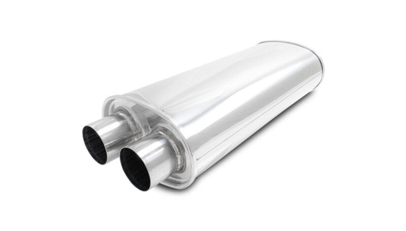 Vibrant StreetPower Oval Muffler with Dual Inlet/Outlet – 2.5-inch Inlet, 18-inch Body Length