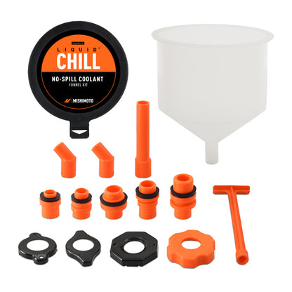 Mishimoto No-Spill Coolant Funnel Kit 15-Piece Set for Automotive Fluids