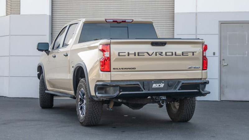 Borla S-Type Cat-Back Exhaust System for Silverado 1500 ZR2 & Sierra 1500 AT4X 6.2L V8 — True Dual Design with Turn Down Tail Pipes