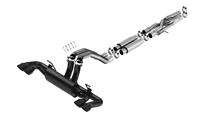 Borla ATAK Cat-Back Exhaust System for 2021-2026 Jeep Wrangler Rubicon 392 6.4L V8 with Dual-Mode Valves and Black Coated Finish