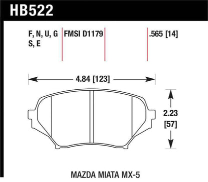 Hawk 06-10 Mazda Miata Mx-5 Front HPS Street Brake Pads
