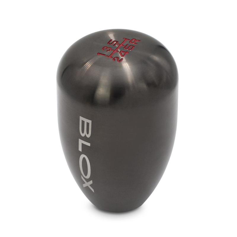 BLOX Racing 6-Speed Billet Shift Knob - Gun Metal, 12x1.25mm Thread Size