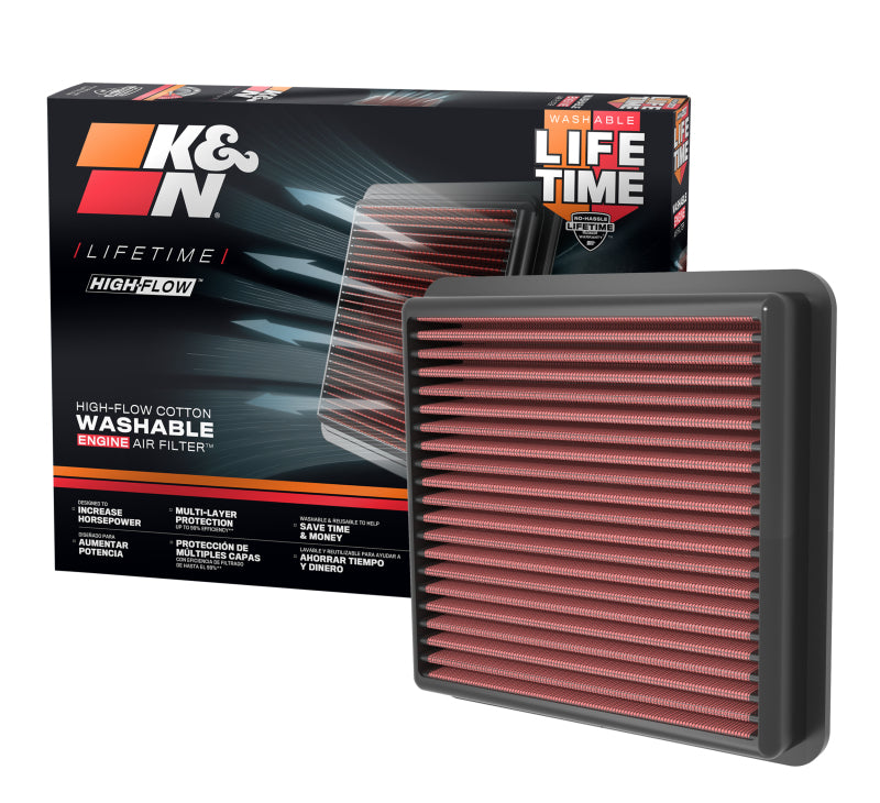 K&N Engineering 33-5118 High-Flow Replacement Air Filter for Hyundai Elantra 2021-2023