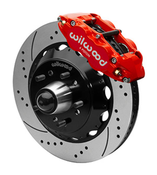 Wilwood Narrow Superlight 6R Front Truck Brake Kit for 1988-1998 GMC C1500/C2500, 14-inch Red Calipers