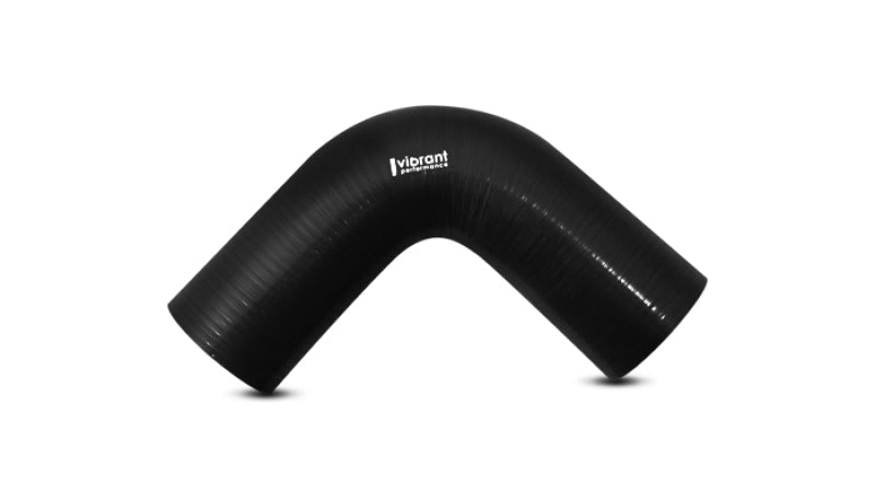 Vibrant 4 Ply Reinforced Silicone Elbow Connector - 2.5 Inch I.D. 90 Degree Black