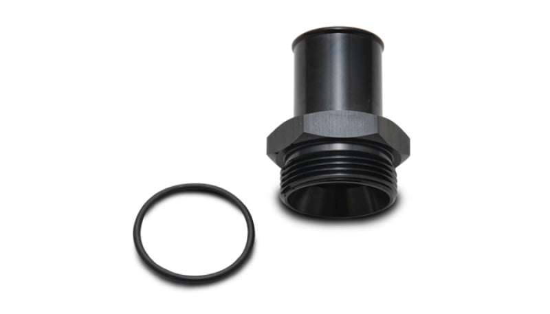 Vibrant 1.25-inch Hose Barb to 20 ORB Male Adapter with O-Ring – Aluminum, Black Anodized