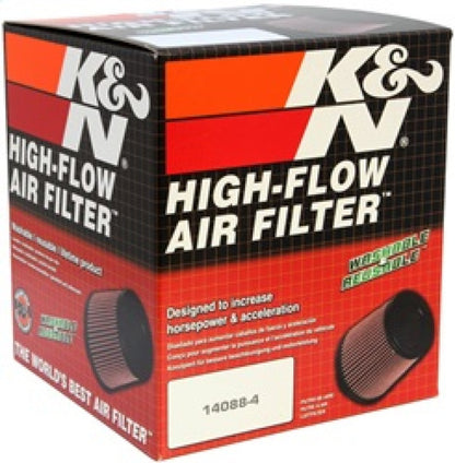 K&N Engineering Universal Rubber Air Filter - Round Tapered, 2.5-inch Flange ID, 6-inch Base OD, 5-inch Top OD, 5-inch Height (Part Number RU-5174)