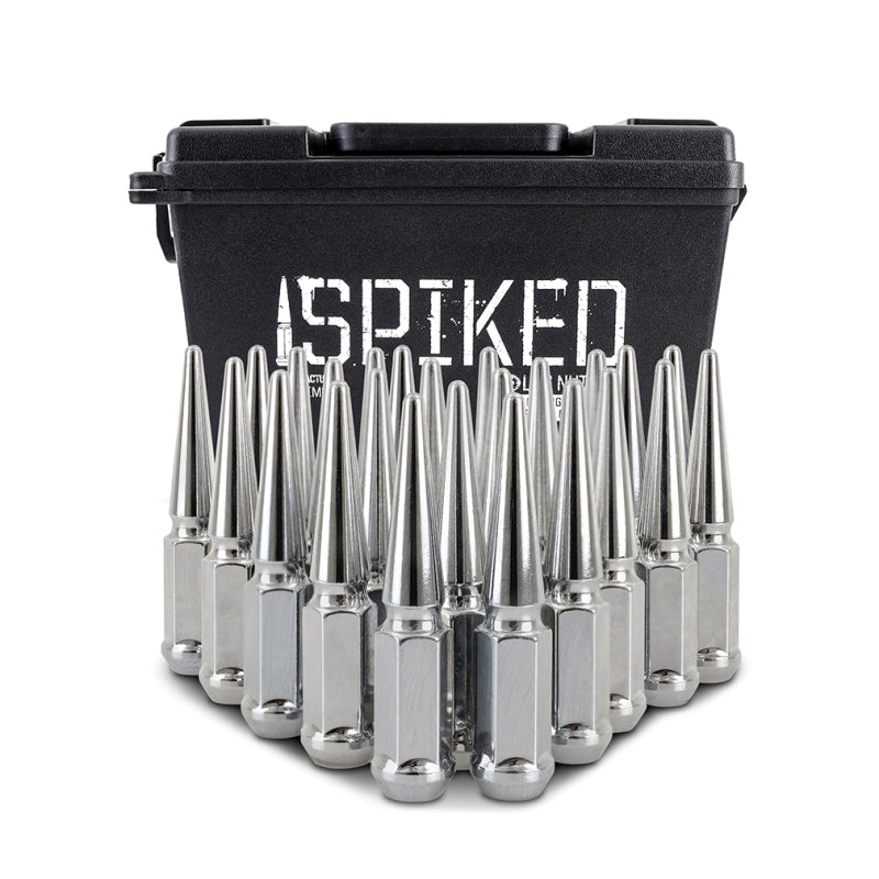 Mishimoto Steel Spiked Lug Nuts M12 x 1.5 – Chrome, 24-Piece Set