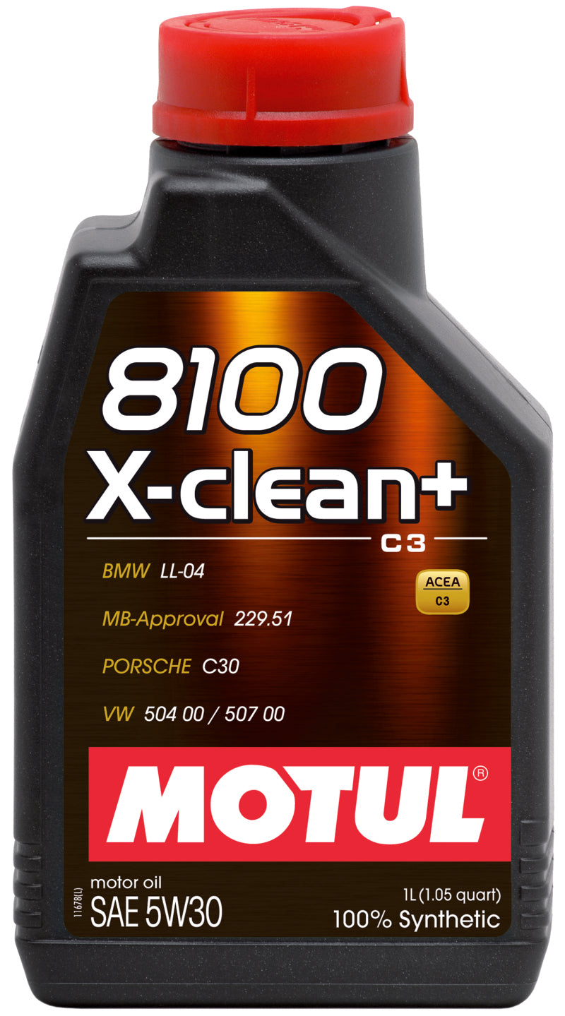Motul 1L Synthetic Engine Oil 8100 5W30 X-Clean LL04 for Volkswagen, Audi, BMW, Mercedes-Benz