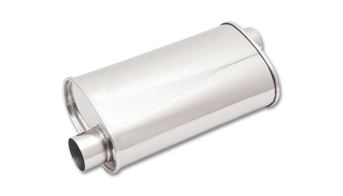 Vibrant StreetPower Oval Muffler with 2.5-inch Inlet and Outlet | 15-Inch Length
