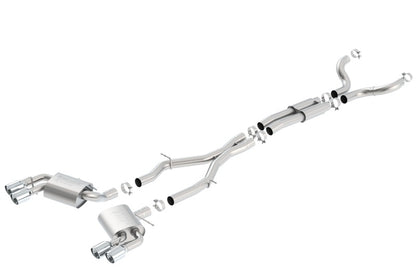 Borla 16-24 Chevrolet Camaro SS & LT1 6.2L V8 Dual Tip Cat-Back Exhaust System with Merge X-Pipe