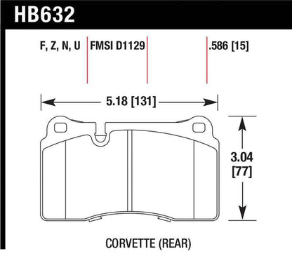Hawk 06-10 VW Touareg Front / 09-11 Corvette Z06/ZR-1 (w/Carbon Ceramic Brake Package and Iron rotor