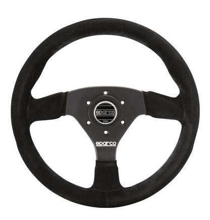 Sparco 015R383PSN Suede Black Steering Wheel for Automotive Performance and Comfort