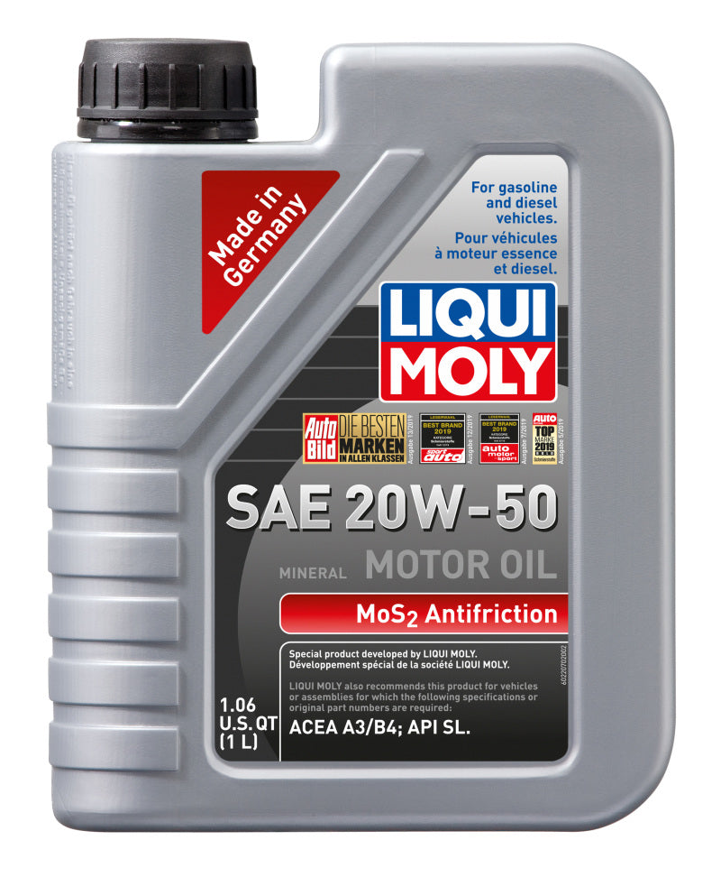 LIQUI MOLY 1L MoS2 Anti-Friction 20W50 Motor Oil for Classic and Older Engines