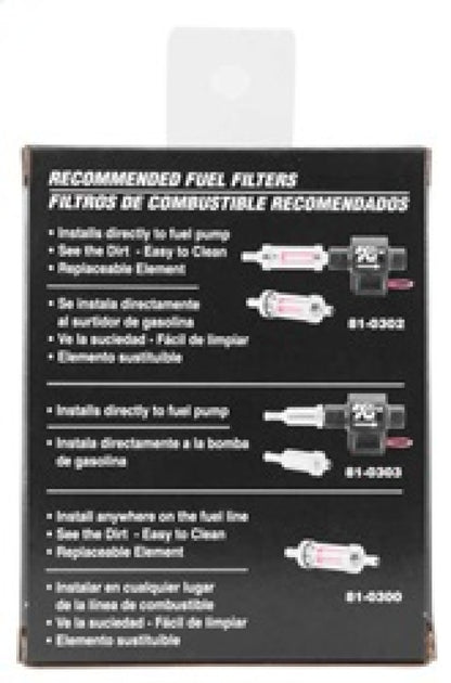 K&N Engineering Performance Electric Fuel Pump 1-2 PSI – Universal Inline Fuel Pump with Filter and Hardware