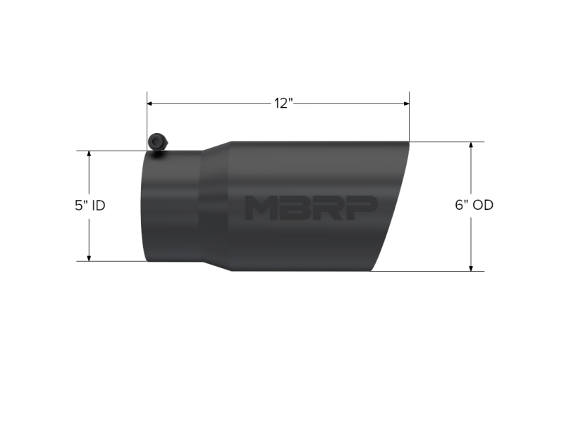 MBRP Universal Exhaust Tip 6 in. Dual Wall Angled Black Finish - Part T5074BLK