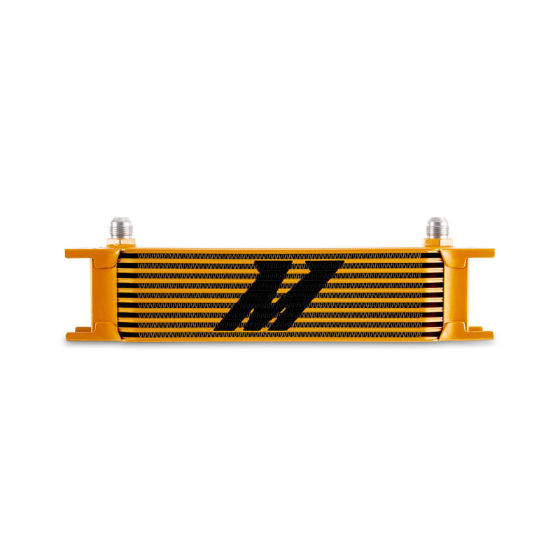 Mishimoto Universal 10-Row Oil Cooler - -8AN Fittings - Gold Finish