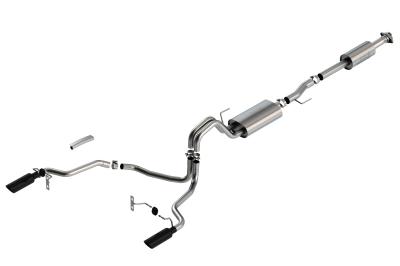 Borla F-150 2021 5.0L Cat-Back Touring Exhaust System with Black Chrome Tips – Part #140865BC