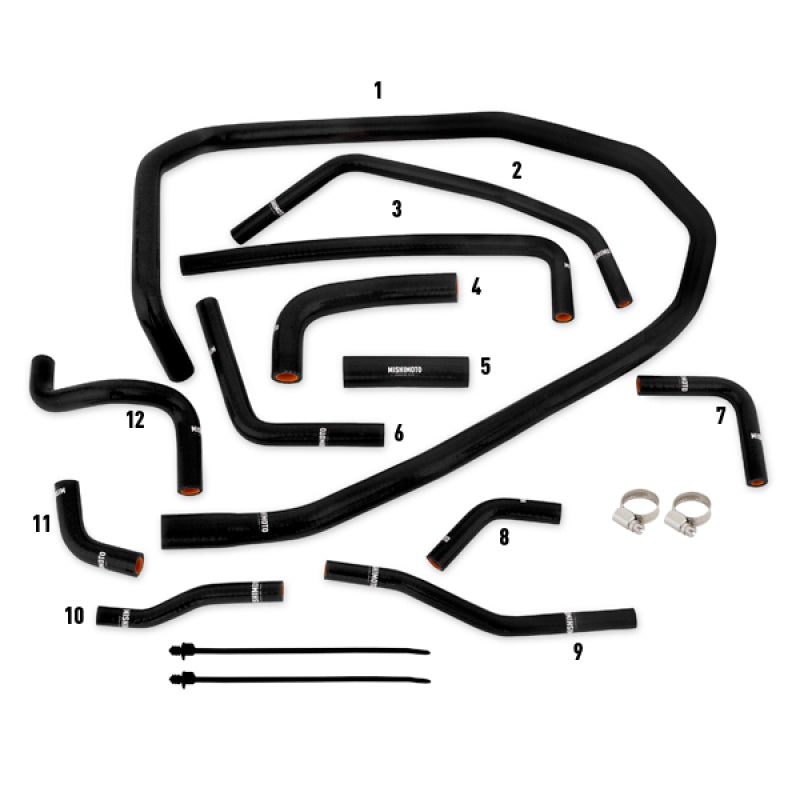Mishimoto 2015 Subaru WRX Black Silicone Radiator Coolant Ancillary Hoses Kit - Part Number MMHOSE-WRX-15ANCBK