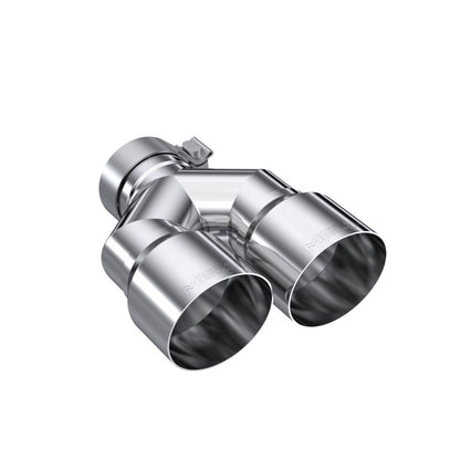 MBRP 3-inch Inlet Dual 4-inch Outlet Staggered Exhaust Tip - T304 Stainless Steel