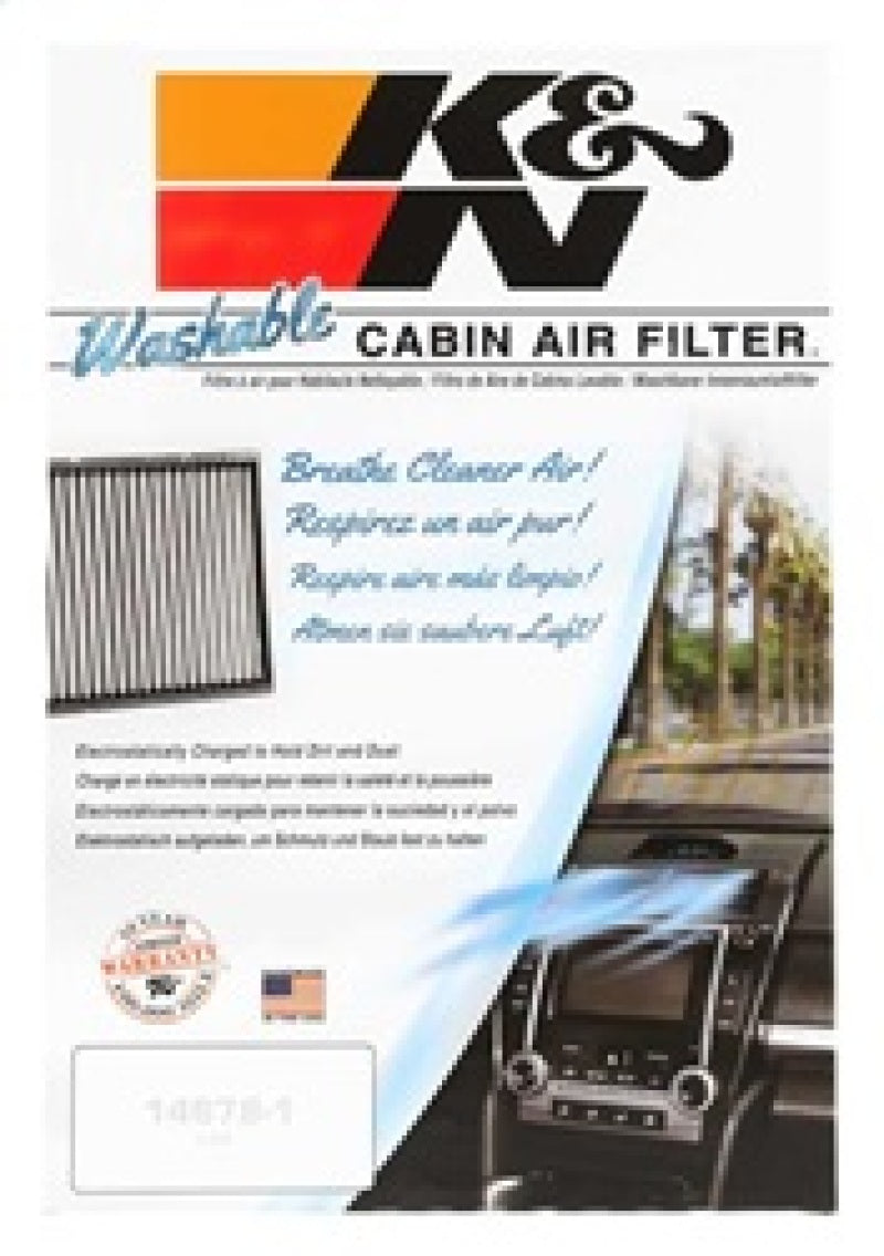 K&N Engineering VF1018 Washable Cabin Air Filter for Honda S2000 (2000-2009)