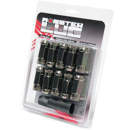Wheel Mate Monster Locking Lug Nut Set of 4 in Black Chrome for 14x1.50 Wheels