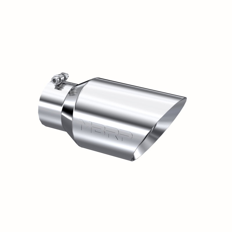 MBRP Universal Dual Wall Angled Exhaust Tip - 6 inch Outer Diameter, 4 inch Inlet, 12 inch Length, T304 Stainless Steel
