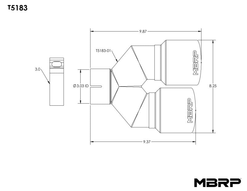 MBRP 3-inch Inlet Dual 4-inch Outlet Staggered Exhaust Tip - T304 Stainless Steel