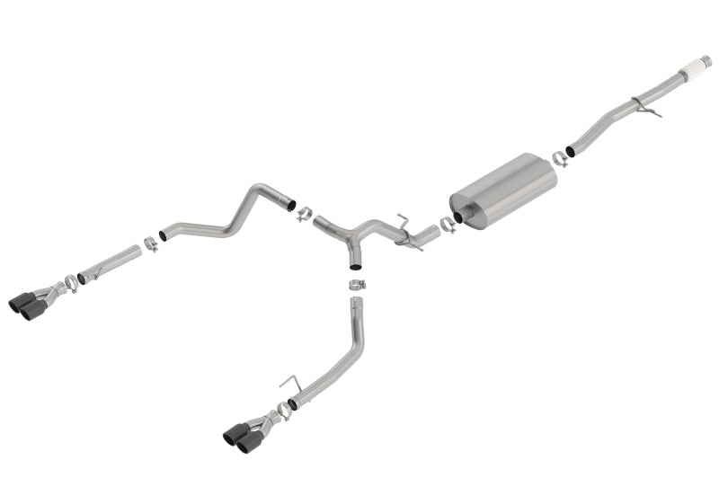 Borla Touring Cat-Back Exhaust System for 2019-2026 Chevy Silverado 1500 & GMC Sierra 1500 with 5.3L V8 - Dual Black Chrome Tips