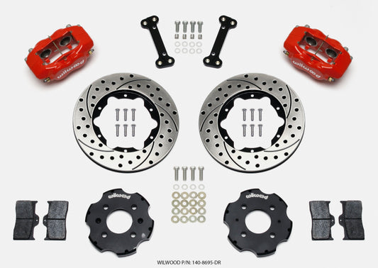 Wilwood Forged Dynalite Front Hat Kit 11-inch Drilled Rotors for Honda Civic and Del Sol – Part #140-8695-DR