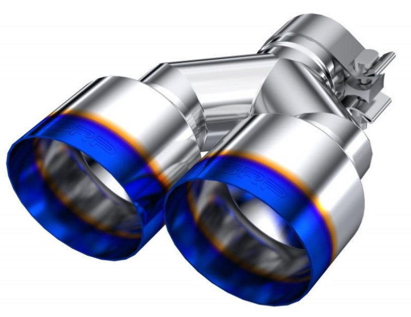 MBRP Armor Pro Burnt End Tip for 2.5 Inch Exhaust Pipes – Dual 4 Inch Outer Diameter, 9.55 Inch Length, Single Wall Stainless Steel
