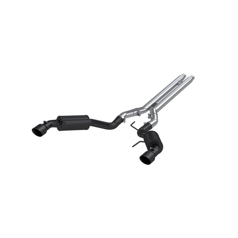 MBRP S7277BLK Armor BLK Series 3-Inch Cat Back Exhaust System for Ford Mustang GT 2015-2017 with Black Coated Finish
