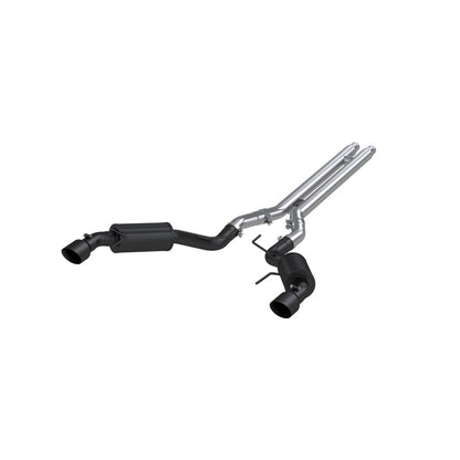 MBRP S7277BLK Armor BLK Series 3-Inch Cat Back Exhaust System for Ford Mustang GT 2015-2017 with Black Coated Finish