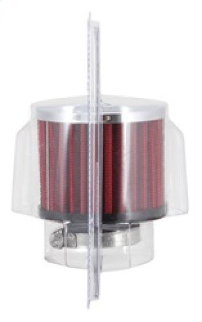K&N Engineering 62-1440 Chrome and Black Rubber Crankcase Vent Filter – 2.5 Inch Height, 3 Inch Outer Diameter, Clamp-On Design