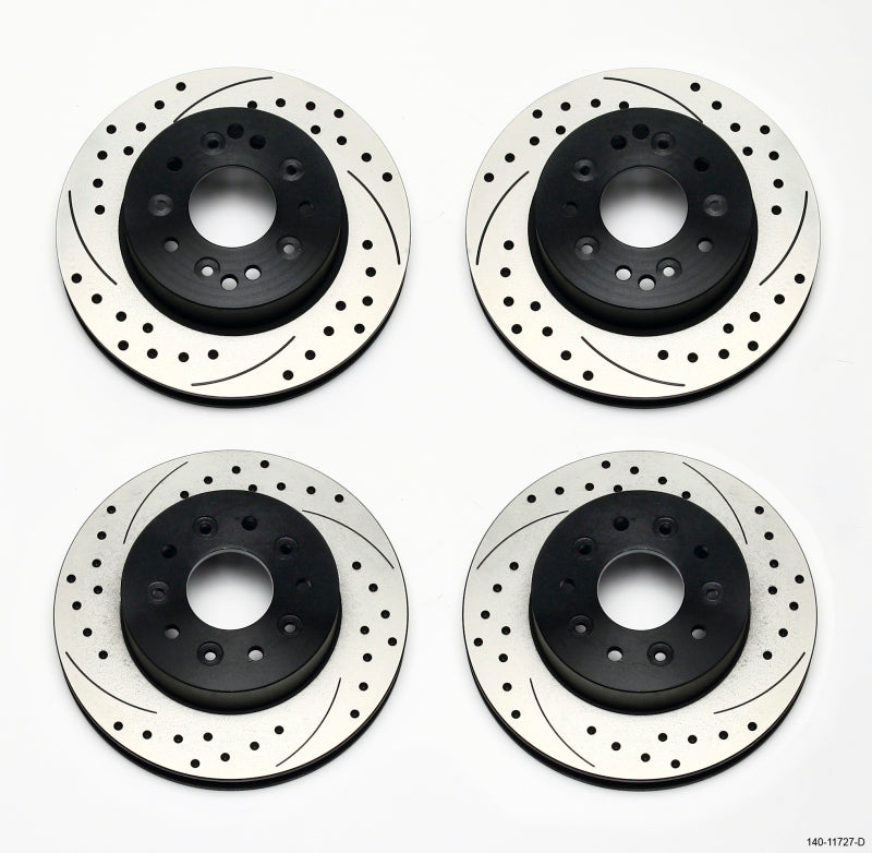 Wilwood Rotor Kit for Chevrolet Corvette C2/C3 1965-1982 – Front and Rear Drilled Rotors with High-Performance Brake Pads