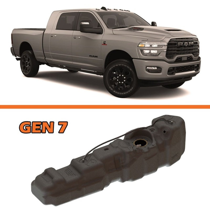 Titan Fuel Tanks 7030225 50 Gallon XXL Mid-Ship Replacement Fuel Tank for Ram 2500/3500 with Cummins Engines