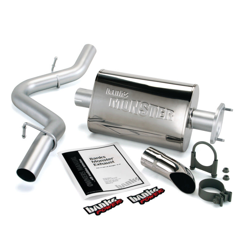 Banks Power 91-95 Jeep 4.0L Wrangler Monster Exhaust System with Stainless Steel Single Exit and Chrome Tip