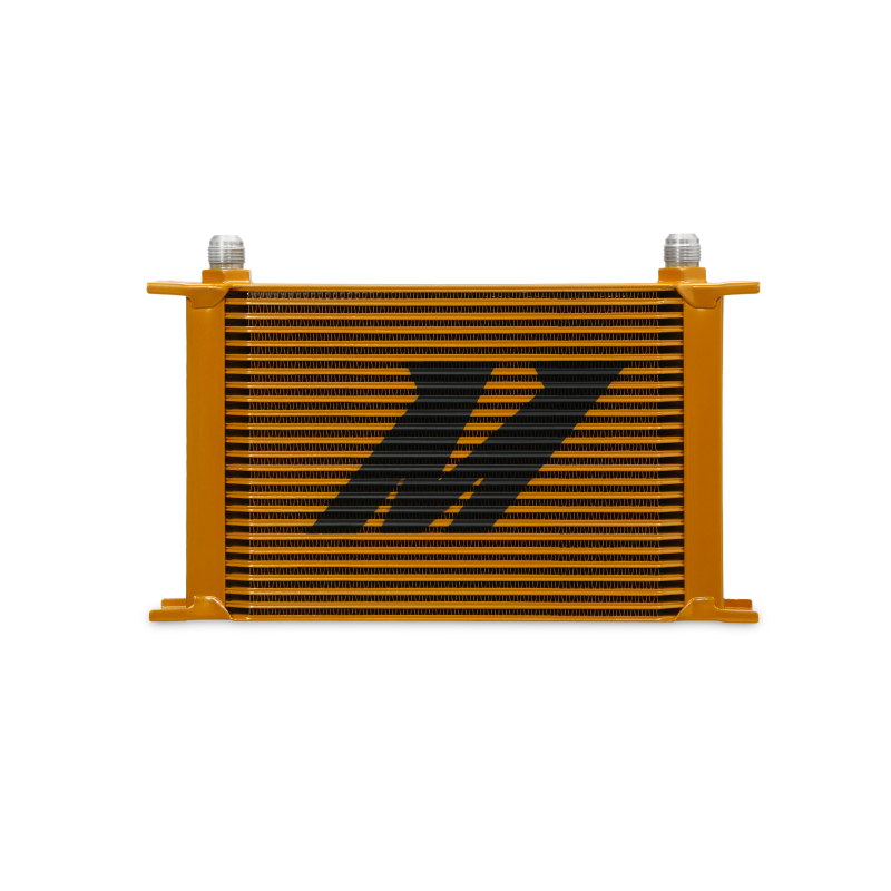 Mishimoto Universal 25-Row Oil Cooler - Gold for Mustang and Vehicle Cooling Enhancement