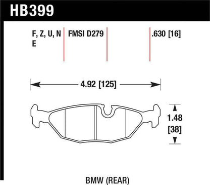 Hawk 84-4/91 BMW 325 (E30) HPS Street Rear Brake Pads
