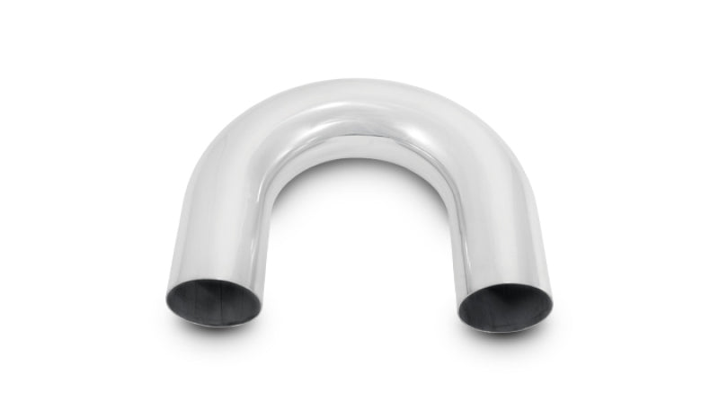 Vibrant 1.5 Inch OD Universal Aluminum Tubing with 180 Degree Bend - Polished Finish