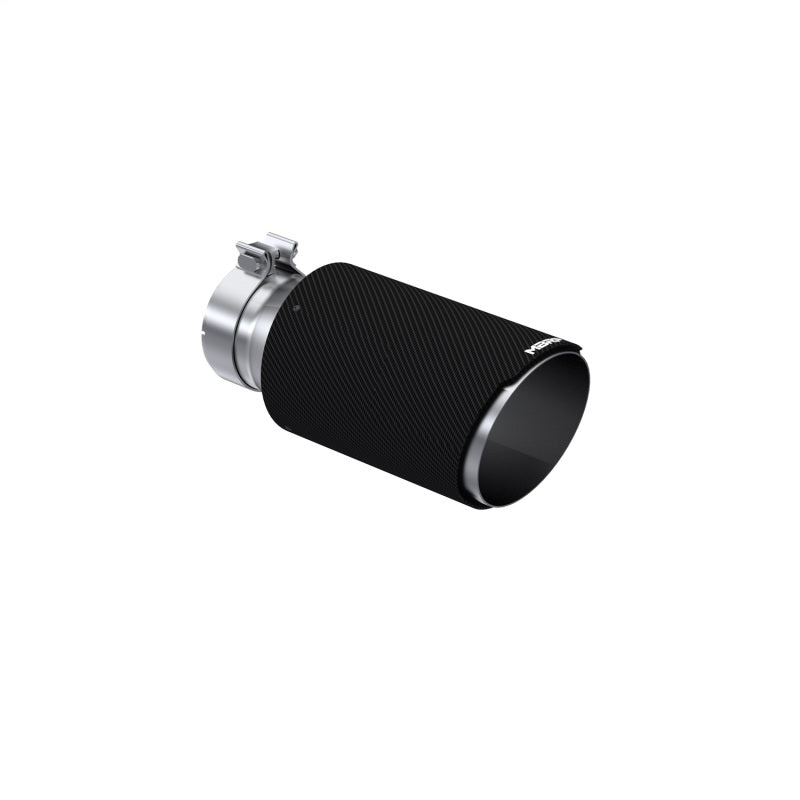MBRP Universal Carbon Fiber Exhaust Tip - 6 Inch Outer Diameter, 4 Inch Inlet, 12 Inch Length, Angle Cut Design