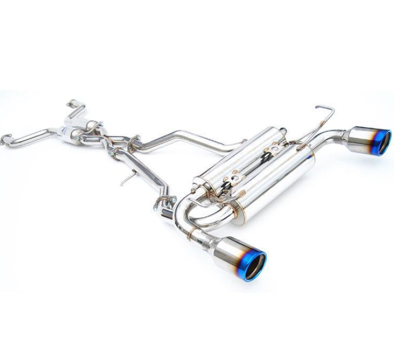 Invidia 2017+ Infiniti Q60 3.0 TT Silver Sport/Red Sport Gemini Rolled Titanium Tip Cat-Back Exhaust