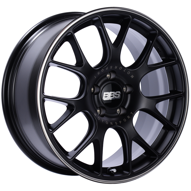 BBS CH-R 18x8.5 Satin Black Polished Alloy Wheel with 5x112 Bolt Pattern and +38 Offset
